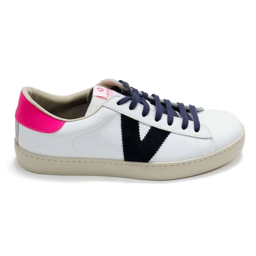 NEW VICTORIA women's berlin casual low top leather sneakers in fuchsia